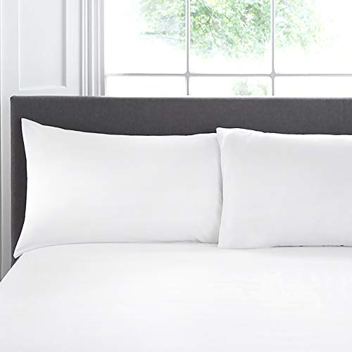 Appletree Pair of Housewife Pillowcases, 100% Cotton White, 76 x 48cm