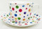 Polka Dot Painted Effect Breakfast Cup & Saucer Fine Bone China Jumbo Large Tea Coffee Cup & Saucer Hand Decorated in The UK