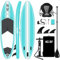 Aufblasbares SUP Board für Stand Up Paddle Board (15cm Dick) | Surfbrett Sets mit Hochdruck-Pumpe + Verstellbare Paddel + Kajak Sitz + 3 Finnen + Füße TPU Paddle Leash + Großer Rucksack & Reparaturset
