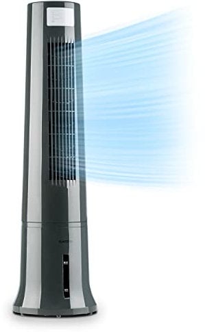 Klarstein 40W Portable Air Cooler, 4-In-1 Evaporative Air Coolers for Home, Silent Aircon with Night Mode, Humidifier, Ventilator, Small Water Cooler, Ice Fan, 2.5L Portable Cooler, 530m³/h Air Flow