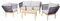 Mendler Gartengarnitur HWC-H55, Lounge-Set Sofa Sitzgruppe, Seilgeflecht Rope Holz Akazie Spun Poly MVG - Kissen hellgrau