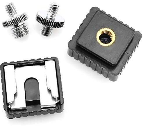 Lind Kitchen 2 Sets Shoe mounting Adapter External Threaded Tripod Screw Adapter, Hot Shoe Seat x 2+Crab Claw Clamp Screws x 2
