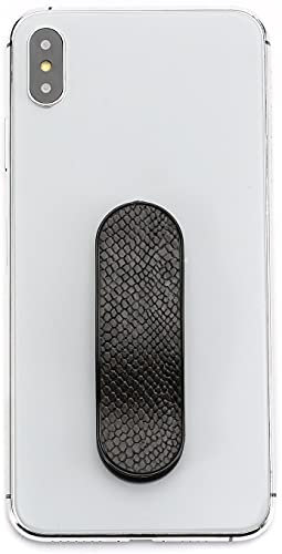 MOMOSTiCK - Das Original! Support de doigt pour smartphone - Support pour téléphone portable - Anneau de support pour téléphone portable (série Snake - Noir PU)