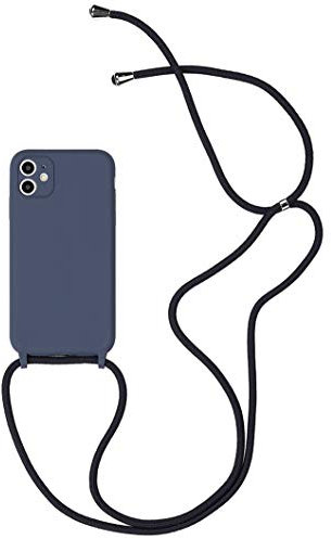 Alihtte Handykette Handyhülle kompatibel mit iPhone XR mit Kordel zum Umhängen Necklace Hülle Ultra dünn Silicone Schutzhülle mit Band Schnur mit Case zum umhängen Handykette für Apple iPhone XR, Blau
