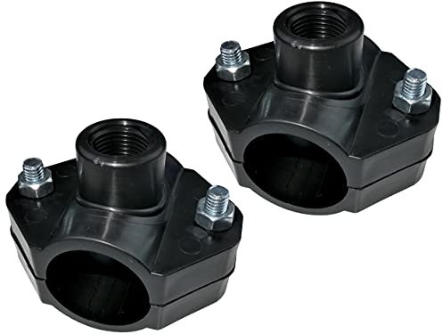 AERZETIX - C51883 - Lot de 2 Colliers de Prise en Charge pour Tuyau Ø40 - Filetage 1/2'' - à 2 boulons - Collier de dérivation de conduites Secondaires