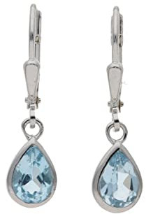 JuwelmaLux Ohrhänger 925/000 Sterling Silber mit echt Blautopas JL10-06-2636