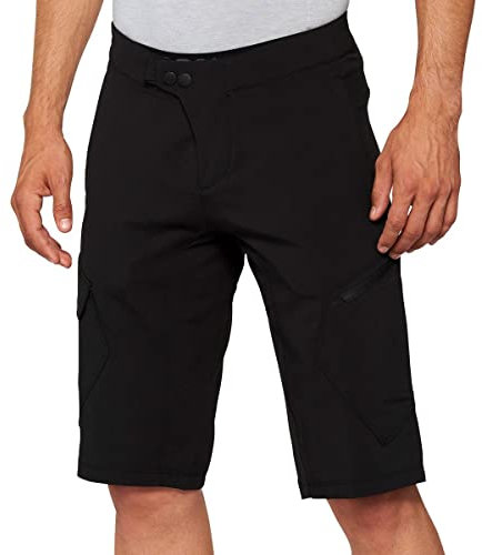 100% MTB WEAR Unisex Ridecamp Shorts W/Liner Black-38 Pants, Schwarz, 38