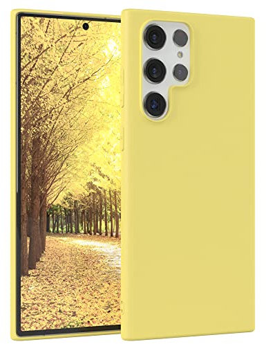 EAZY CASE - Silikonhülle für Samsung Galaxy S22 Ultra 5G Hülle Silikon Case Gelb weich stoßfeste Handyhülle S22 Ultra Schutzhülle mit Kameraschutz Dünn Premium Schutz Cover TPU Bumper Pastellgelb