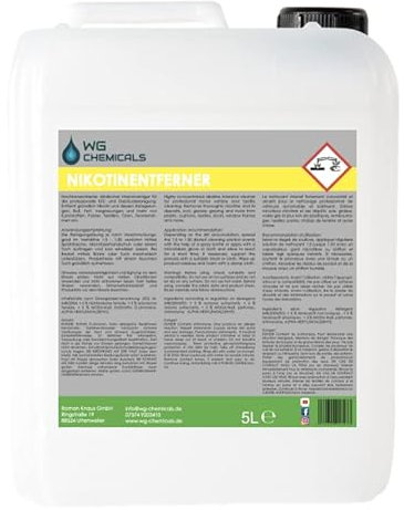 WG CHEMICALS Nikotinentferner | Powerkonzentrat | entfernt gründlich Nikotin, Ruß, Fett, Vergrauungen von Kunststoffen, Polstern uvm. | mit Frischeduft