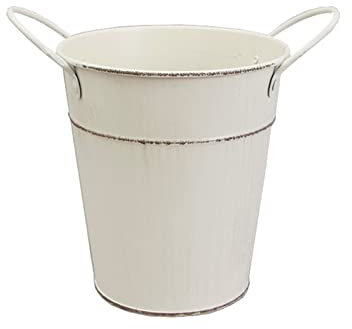 Brocca in Metallo Vaso Shabby, Rustico Shabby Chic Vasi, Vaso Fiori in Metallo, per Giardino Composizione Floreale, Soggiorno Ornamento (Beige Vintage)