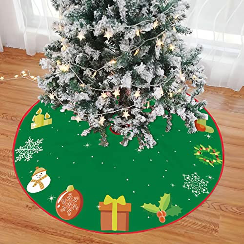 Odot Gonna per Albero di Natale, Gonna Albero di Natale Tappetino per Copertura Base per Ornamento Natalizio per Decorazioni Natalizie (36 Pollici,Verde Agrifoglio)