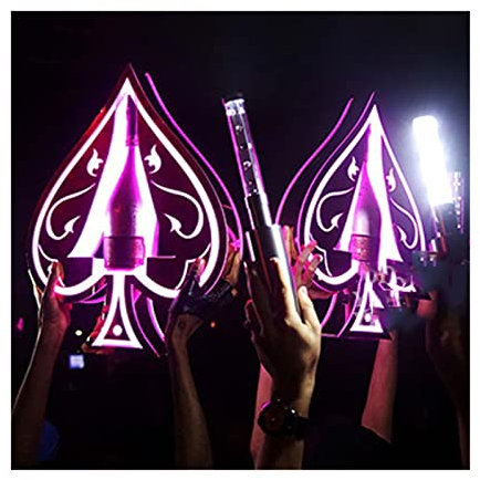 OMNIOF As De Pique Étagère De Présentation De Bouteille d'alcool Éclairée À Del Pistolet À Champagne Présentoir De Bouteille LED