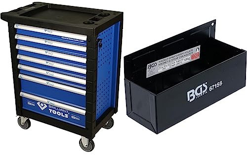 BRILLIANT TOOLS BT152900 Werkstattwagen mit 7 Schubladen, leer [Powered by KS Tools] & BGS 67156 | Magnet-Spraydosen-Ablage | 210 x 75 x 70 mm | 6 Starke Magnete, Haltekraft ca. 1,8 kg