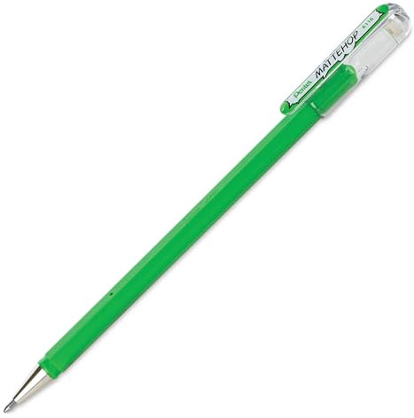 Pentel K110-VDX Mattehop Gel-Tintenroller mit hochdeckender Tinte in mattem Finish, Modell mit Kappe, 1 Stück, grün