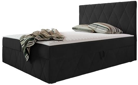 Mirjan24 Boxspringbett Simoti mit 2 Bettkästen, Polsterbett mit Bonell-Matratze und Topper, Bett, Polsterkopfteil, Doppelbett, Bettgestell, Amerikanisches Continentalbett (Magic Ve. 2219, 180x200cm)
