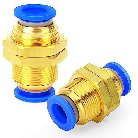ERGAOBOY 2 Piezas de 8MM de diámetro exterior del tubo recto a través del deflector de inserción rápida a presión para Conectar racores de Conexión Neumática