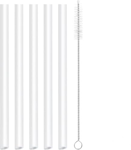 CampTek Replacement Straws Compatible with YETI Rambler 36oz Water Bottle-Accessories Set Include 5 BPA-FREE Straws,1 Straw Cleaning Brush