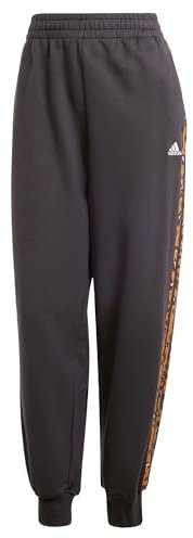 adidas Donna Essentials 3-Stripes Animal-Print 7/8 Pants, Black, S