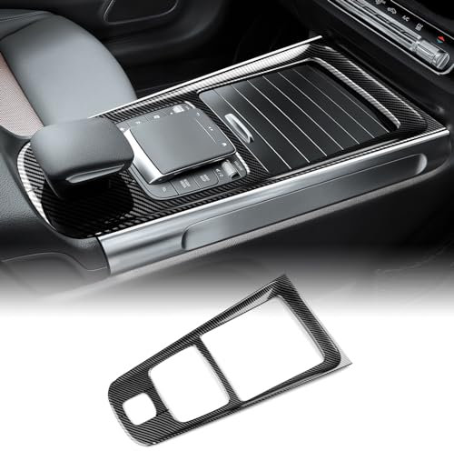 KUNGKIC ABS Auto Mitte Konsole Dekoration Panel Schalthebel Gangschaltung innerer Rahmen Aufkleber Compatible with Mercedes Benz GLB B-Class W247 X247 GLA H247 2019-2022 Zubehör Kohlefaser-Muster