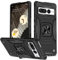 Btstring Cover per Google Pixel 7 Pro, Grado Militare Custodia con Cavalletto in Metallo Rotante a 360°, Hard PC Back Cover e TPU Bumper Antiurto Case- Nero