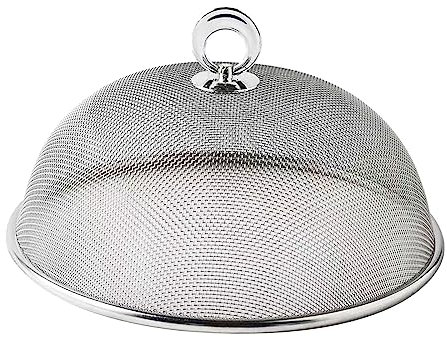 perfk Cloche Alimentaire, Plaque de Couverture de Nourriture en Maille métallique Couvercle de Service Couvercle de Nourriture Robuste Filet de Couverture de Plat en Filet Fin, Diamètre 28cm