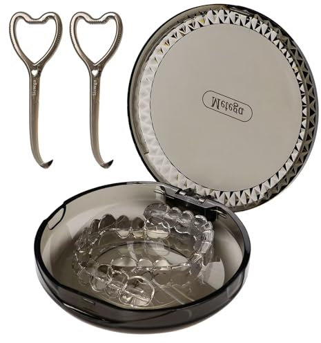 Zahnspangendose Spangendose Prothesendose mit 2 Aligner Entfernungswerkzeug Zahnschiene Dento Box Dental Zahnspangenbox