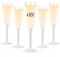 Lot de 100 Flutes Champagne Plastique Lavable et Réutilisable 14cl - Verre Plastique 100% Recyclable, Grande Stabilité, Rigidité Design Élégant - Parfait pour Anniversaire, Mariage (Blanc)