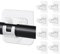 16Pcs Nail Free Adjustable Curtain Rod Holders, Nail-Free Adjustable Curtain Rod Holders, Self Adhesive Curtain Rod Bracket for Home Bathroom Kitchen and Hotel (Transparent)