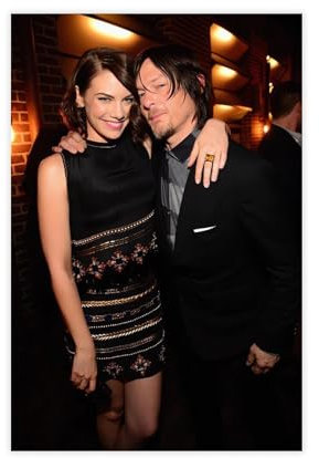THEGIS Norman Reedus und Lauren Cohan Leinwand-Poster, Wandkunst, Dekordruck, Bild, Gemälde für Wohnzimmer, Schlafzimmer, Dekoration, ungerahmt, 20 x 30 cm