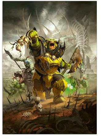 Displate Offiziell Warhammer MetallPoster Magnetische Befestigung Inklusive Lizenziert Bilder Hochwertiges Poster Age of Sigmar Art Ironjawz Poster 67.5 cm x 48 cm