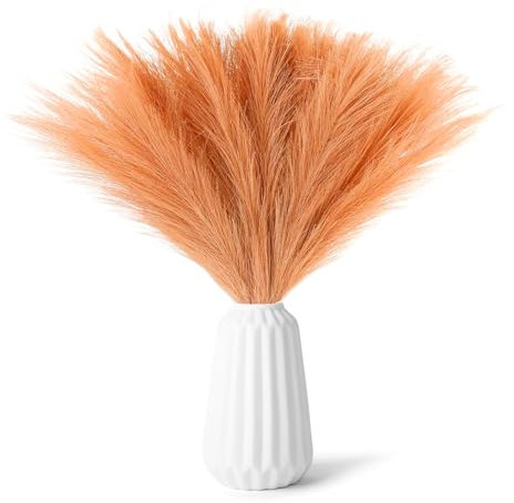 30 Piezas Pampas Secas Decoracion 55cm Hierba Natural de Pampas Secas Decoración de Flores Secas Buen Efecto Decorativo Decoración Interior y Exterior Decoración Boho (Naranja)