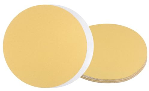 Kozelo 10pcs PSA Sanding Discs - [9 Inch x 80 Grit] Non-Hole Self Adhesive Sticky-Back Gold Sandpaper Discs for Automotive Car Paint Use, Aluminum Oxide, Round