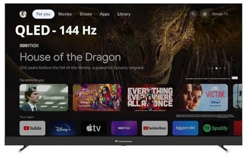 TV QLED UHD 4K GAMING - CONTINENTAL EDISON - 65 (164 cm) - Smart Google - Wifi Bluetooth - 144Hz - 4xHDMI -3xUSB - CELEDGAM65QL24B6