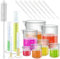 BATINO 19Pcs Measuring Cups with Graduated Cylinders and Droppers Set, Heat Resistant Measuring Jugs Set Plastic Jug Beakers Labs Graduated Beakers Mixing Cups Liquid Baking Cooking Measure Tool