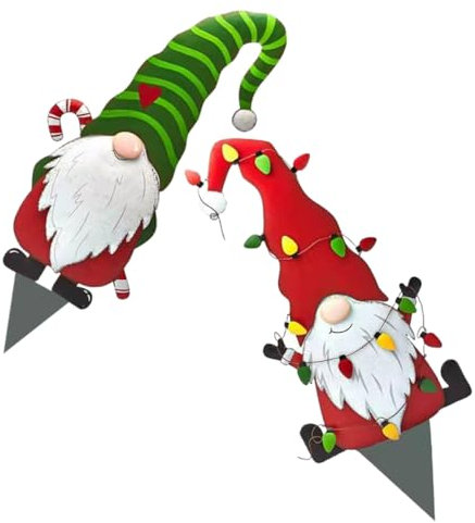 BESPORTBLE 2stücke Teiliges Weihnachts-deko Santa Gartensteckern Doppelseitige Wetterfeste Ornamente Für Garten Und Außenbereich Weihnachtsdekoration Für Haus Und Garten