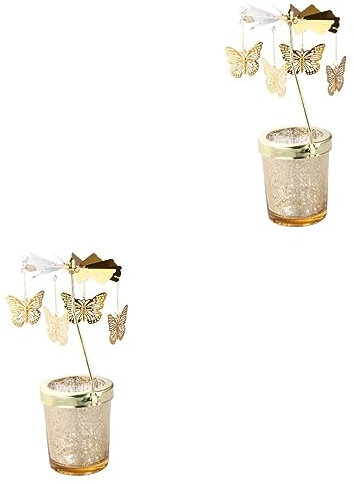 Yardenfun 2 Stücke Teelicht Kerzenhalter Rotierenden Tafelaufsatz Kerze Stick Für Wohnzimmer Wohnkultur