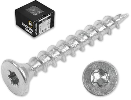 STROXX 200x Holzschrauben 6,0x50mm - Torx Antrieb - Vollgewinde - Senkkopf - Spanplattenschrauben - Korrosionsschutz - verzinkt - selbstschneidend - Universalschraube - Holzbauschraube
