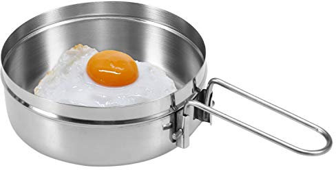 Stainless Steel Camping Pot with Spout and Lid for Outdoor Activities Long Handle (Long handle)