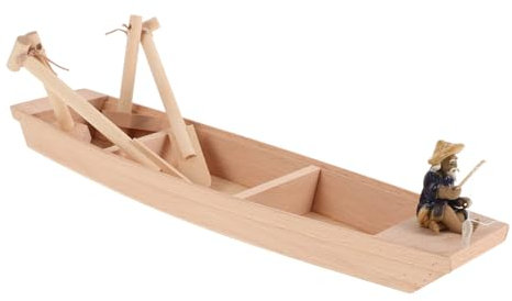 ABOOFAN Einzigartiges Holzboot- Unvollendetes Holzspielzeug Segelboot Nautischer Stil Boot-Statue