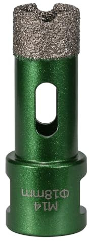 Vearter 18 mm Diamond Core Drill Bit, M14 Thread Connection Masonry Hole Saw, Vacuum Brazed Hollow Hole Cutter for Tile, Marble, Granite, Porcelain, Concrete, Quartz Stone