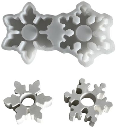 OAJABBGE Weihnachtsschneeflake Silicon Kerzenschiffsformen Silikonkerzenhalter Formen Für Epoxidharz Kerzenständer Heimdekoration
