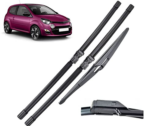 Scheibenwischer, LHD, Wischerblättersatz vorne und hinten, für Renault, für Twingo 2 BJ 2007-2014, Windschutzscheibe, 24+16+12 Zoll