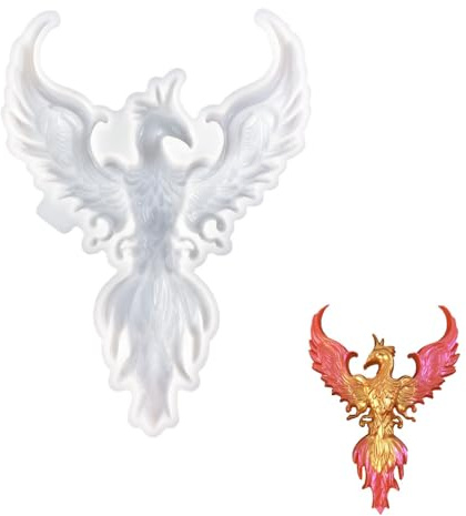 DONGKER Silikonform Drache/Phönix, 1 Stuck 3D Silikon Epoxidharz Formen, Gießform für Wandbehangtüren, Wohndekorschränke, Büro-Kunstdekoration