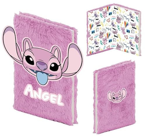 Lilo & Stitch Angel Notebook Pink Paper A5 Disney Classics, Fan Merch, Film