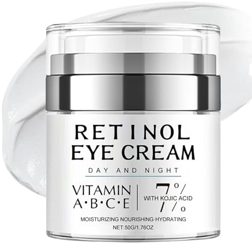 Retinol Eye Cream for Dark Circles & Puffiness, Retinol Night E ye Cr eam with Vitamin C, Under Eye Cream, Eye Bags Remover for Men & Women, Anti Aging Anti Wrinkle Eey Serum, Firming, Brightening