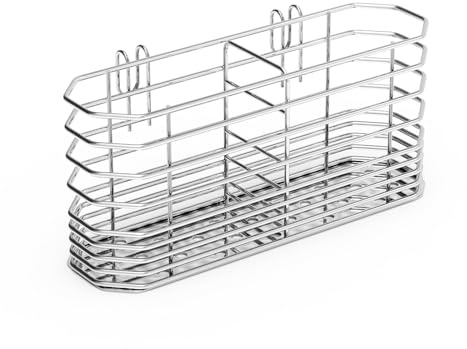 Allayu Spoon And Chopsticks Storage Basket With Hook Attachment Stainless Steel Knife Fork Spoon Quick Drying Drainage Rack