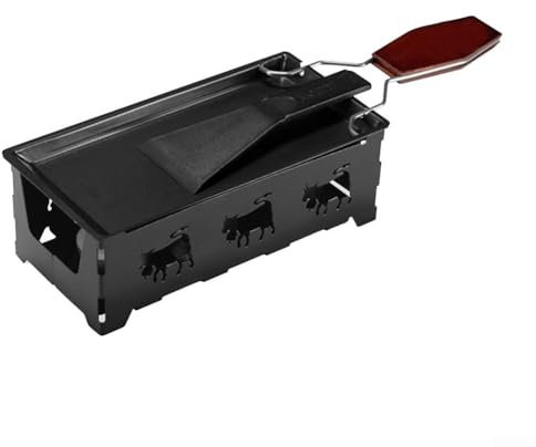 Tragbares Mini-Fondue-Set, Kerze, beheizter Käse-Schmelztopf aus Eisen, hergestellt für drinnen und draußen, Camping, Küche, Verwendung mit hitzebeständigem Schaber