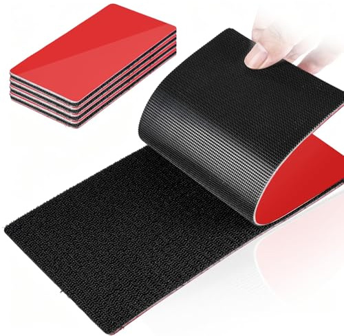 LLPT Klettband Selbstklebend Extra Stark 4 Stück 100 x 200mm | Streifen mit Extrem Starkem Klebepad, Doppelseitige Klettverschlüsse für den Lnnen- und Außenbereich