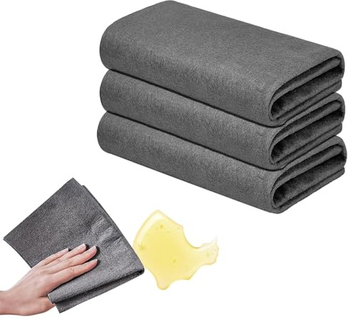 3 Pcs Reusable Magic Cloth, Magic Cleaning Cloths, Felt Fabric, Super Soft Streak Free Microfiber Cloths, Window Wipes, Ultra Soft, Reusable Glass Cleaning Rag for Home, Kitchen, Cars Glass Window