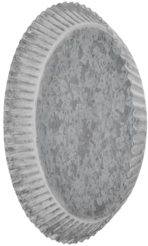 Runder Blumentopf Untersetzer aus Metall 1 Stück Silber | Vintage Retro Stil, für Blumentopf und Tontopf, Auffangschale gegen Erdreich und Rutschen